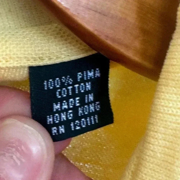 Master's Collection 100% Pima Cotton Yellow Augusta National Golf Polo L - Picture 8 of 10